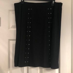 Black Liquid Knit Skirt
